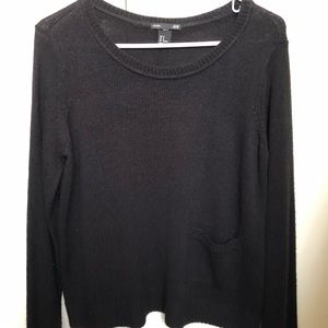 H&M black pocket sweater top